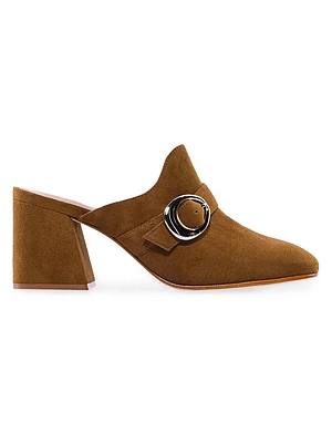 Natasia Suede Mid Heel Mules