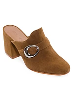 Natasia Suede Mid Heel Mules