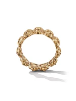 Memento Mori Skull Band Ring 18K Yellow Gold, 8.5MM