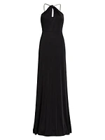 Kara Jersey Crystal-Strap Gown