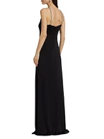 Kara Jersey Crystal-Strap Gown