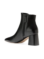 Catlyn Leather Block-Heel Booties