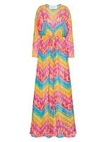 Chevron Muslin Evening Dress