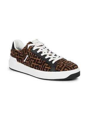 B-Court Faux Fur Logo Sneakers