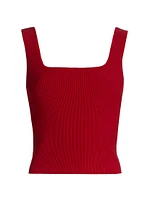 Julia Rib-Knit Squareneck Tank