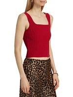 Julia Rib-Knit Squareneck Tank