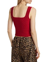 Julia Rib-Knit Squareneck Tank