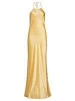 Jeany Silk Halter Gown