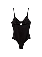 Interlock Fabric One-Piece Swimsuit