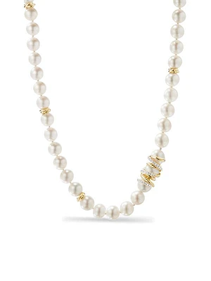 Helena Pearl Strand Necklace in 18K Yellow Gold