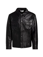 Nahom Leather Shirt Jacket