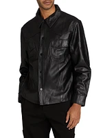 Nahom Leather Shirt Jacket