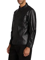 Nahom Leather Shirt Jacket