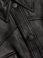 Nahom Leather Shirt Jacket