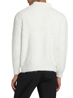 Halewat Fuzzy Knit Polo Sweater