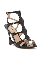 Paradis 105MM Crocodile-Embossed Leather Wedge Sandals