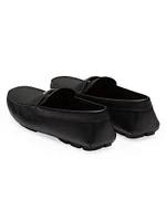 Saffiano Leather Driver Loafers