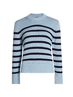 Alise Striped Cotton Crewneck Sweater