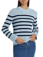 Alise Striped Cotton Crewneck Sweater