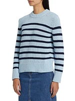 Alise Striped Cotton Crewneck Sweater