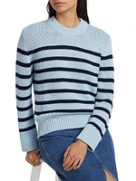 Alise Striped Cotton Crewneck Sweater