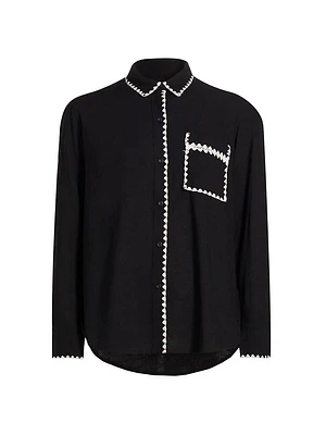 Charli Blanket-Stitch Shirt