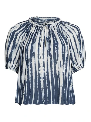 Laila Tie-Dye Keyhole Blouse