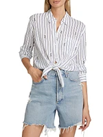 Charli Striped Linen-Blend Shirt