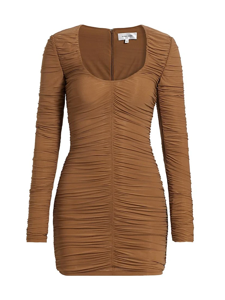 Julisa Ruched Long-Sleeve Minidress