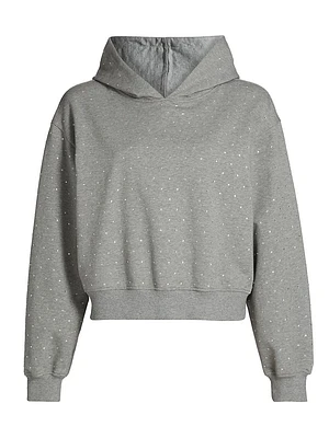 Renae Crystal-Embellished Cropped Hoodie