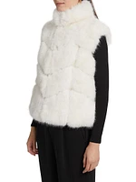 Rosario Chevron Faux-Fur Vest