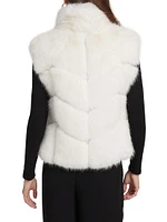 Rosario Chevron Faux-Fur Vest