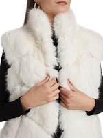 Rosario Chevron Faux-Fur Vest