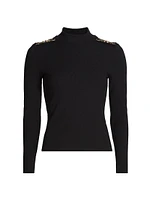 Alianna Rib-Knit Mock-Turtleneck Top