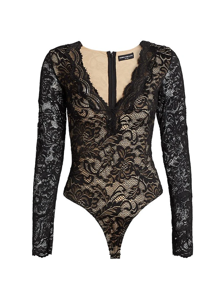 Alessia Lace V-Neck Bodysuit