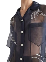 Embroidered Organza Shirt