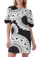 Luv Printed Short-Sleeve Minidress