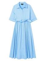 Montauk Poplin Midi Shirtdress