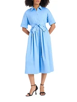 Montauk Poplin Midi Shirtdress