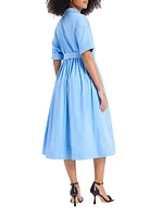 Montauk Poplin Midi Shirtdress