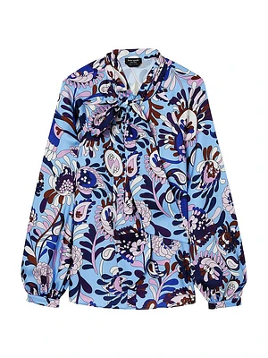 Mainline Autumn Paisley Tie-Neck Shirt