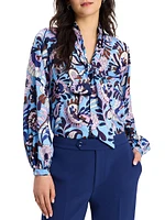 Mainline Autumn Paisley Tie-Neck Shirt