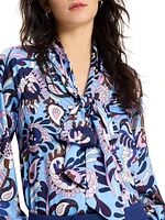 Mainline Autumn Paisley Tie-Neck Shirt