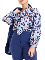 Mainline Autumn Paisley Tie-Neck Shirt