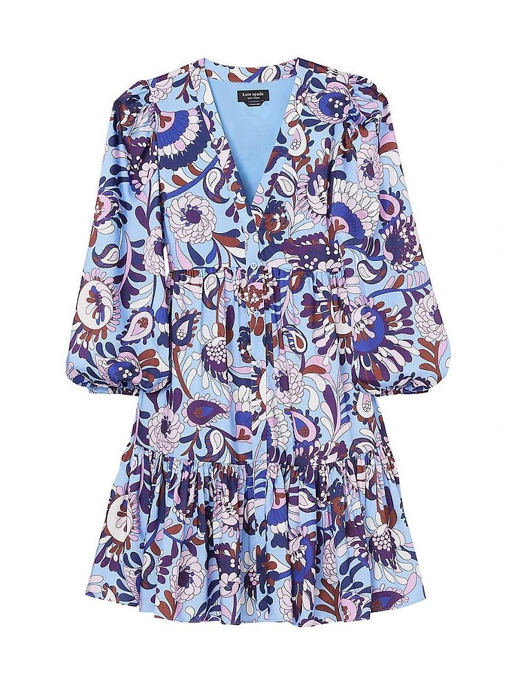 Autumn Paisley Twill Minidress