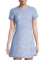 Raia Tweed Short-Sleeve Minidress