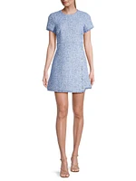 Raia Tweed Short-Sleeve Minidress