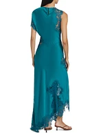 Alessia Lace-Trim Satin Maxi Dress