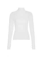 Jo Cotton-Blend Turtleneck Top