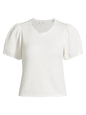 Carena Cotton-Silk Pointelle Top